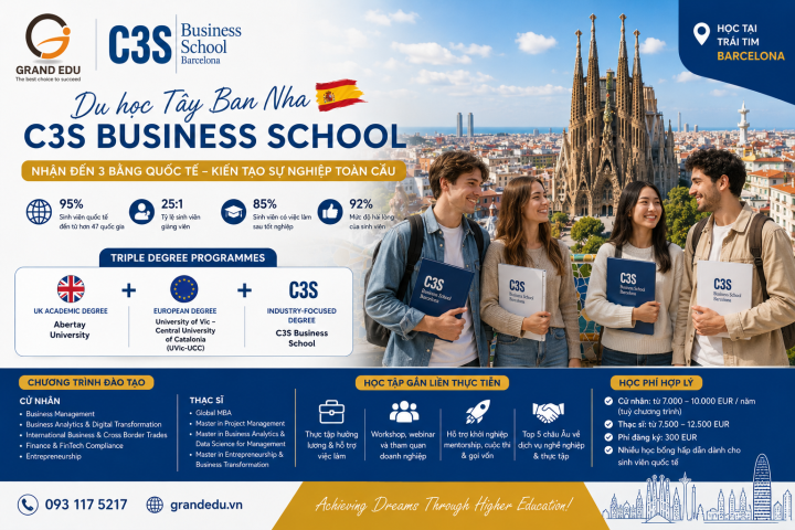 HỌC KINH DOANH GIỮA THỦ PHỦ KHỞI NGHIỆP BARCELONA: LỢI THẾ KHÁC BIỆT TẠI C3S BUSINESS SCHOOL