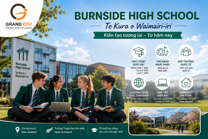 BURNSIDE HIGH SCHOOL – TRƯỜNG TRUNG HỌC HÀNG ĐẦU NEW ZEALAND NỔI BẬT VỀ HỌC THUẬT, NGHỆ THUẬT VÀ CỘNG ĐỒNG QUỐC TẾ