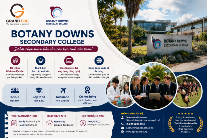 BOTANY DOWNS SECONDARY COLLEGE – NGÔI TRƯỜNG TOP ĐẦU AUCKLAND DÀNH CHO HỌC SINH QUỐC TẾ