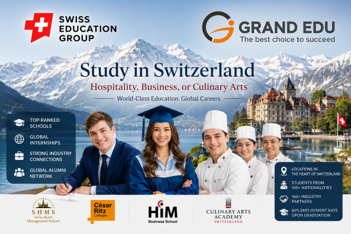 DU HỌC THỤY SĨ 2026 CÙNG SWISS EDUCATION GROUP: TOP TRƯỜNG KHÁCH SẠN, KINH DOANH VÀ ẨM THỰC HÀNG ĐẦU THẾ GIỚI