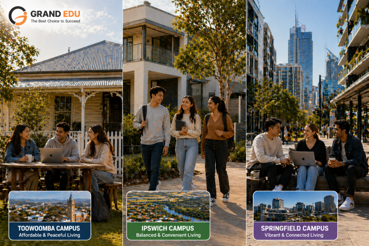 CHI PHÍ SINH HOẠT TẠI CÁC CAMPUS UNISQ, ÚC – NÊN CHỌN TOOWOOMBA, IPSWICH HAY SPRINGFIELD?