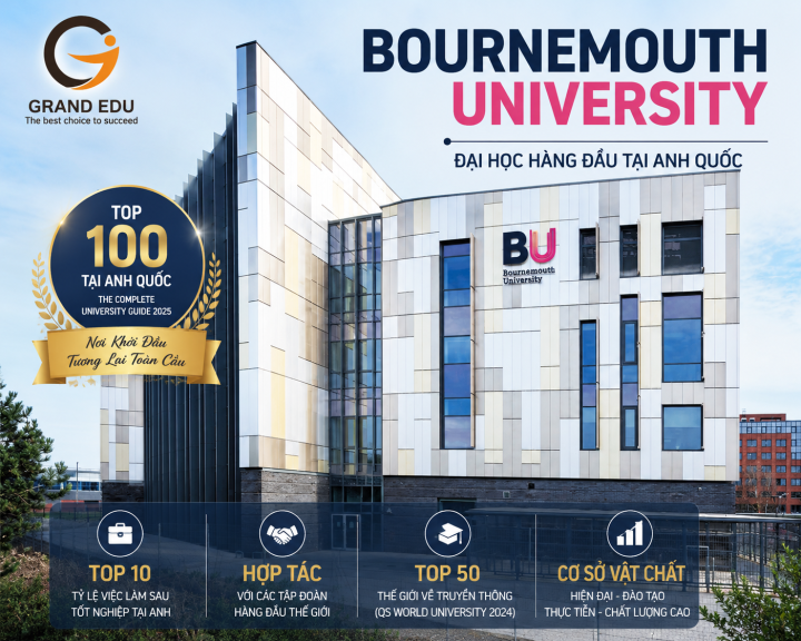 BOURNEMOUTH UNIVERSITY – ĐIỂM ĐẾN DU HỌC ANH QUỐC NỔI BẬT CHO SINH VIÊN QUỐC TẾ
